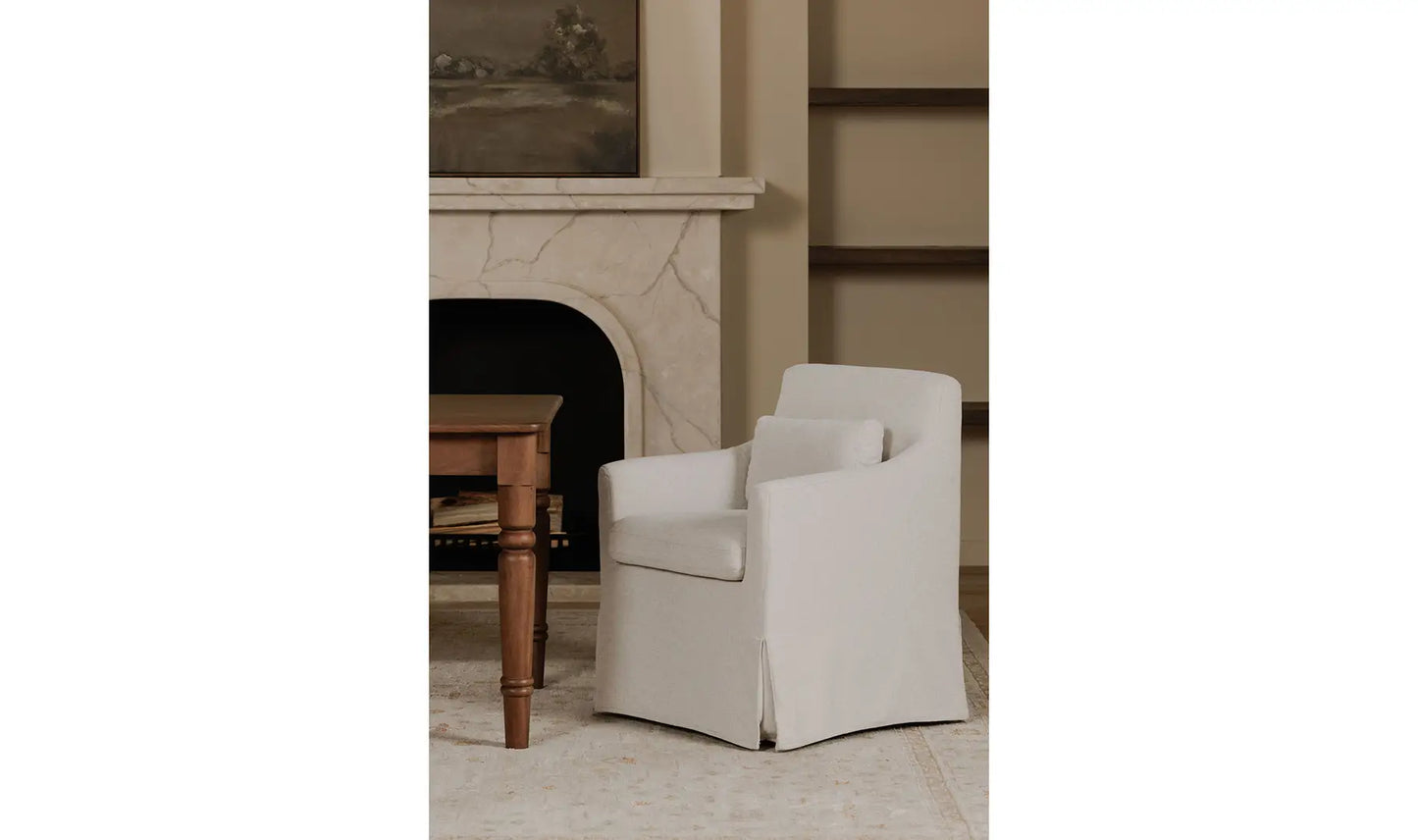 Lydia Slipcover Dining Chair - Beige