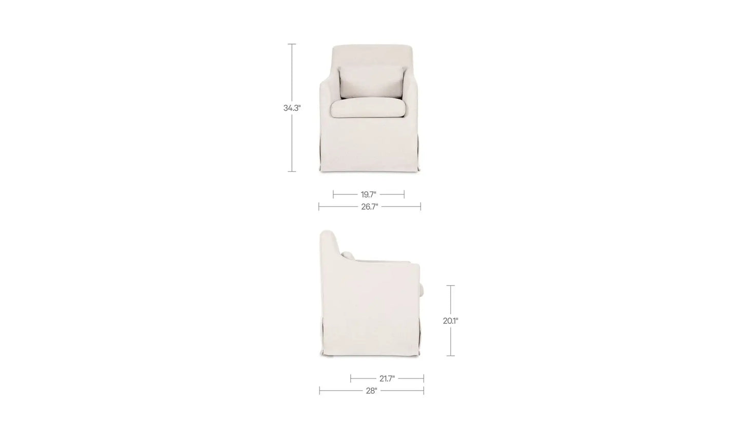 Lydia Slipcover Dining Chair - Beige