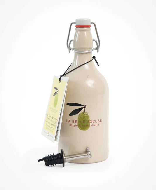 Huile d'olive Verte extra vierge, Huilier Céramique - La Belle Excuse