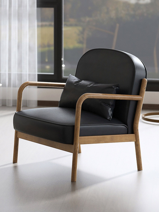 Black Faux Leather Side Chair - Fani