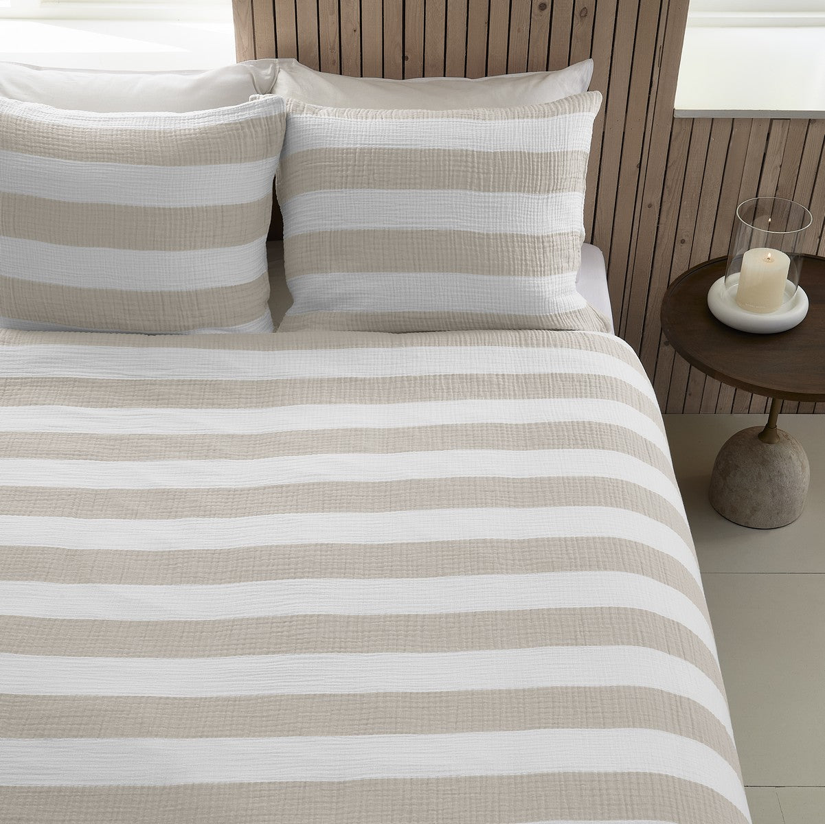 Stripe - Natural striped Duvet Cover