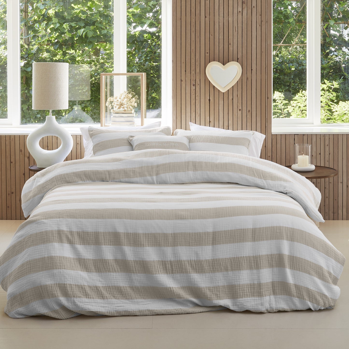 Stripe - Natural striped Duvet Cover