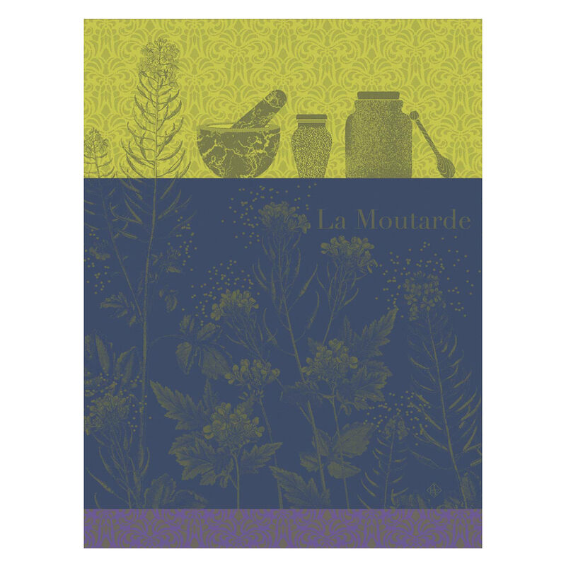 Mustard Flower Green Tea Towel – Le Jacquard Français
