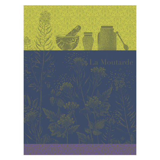 Mustard Flower Green Tea Towel – Le Jacquard Français