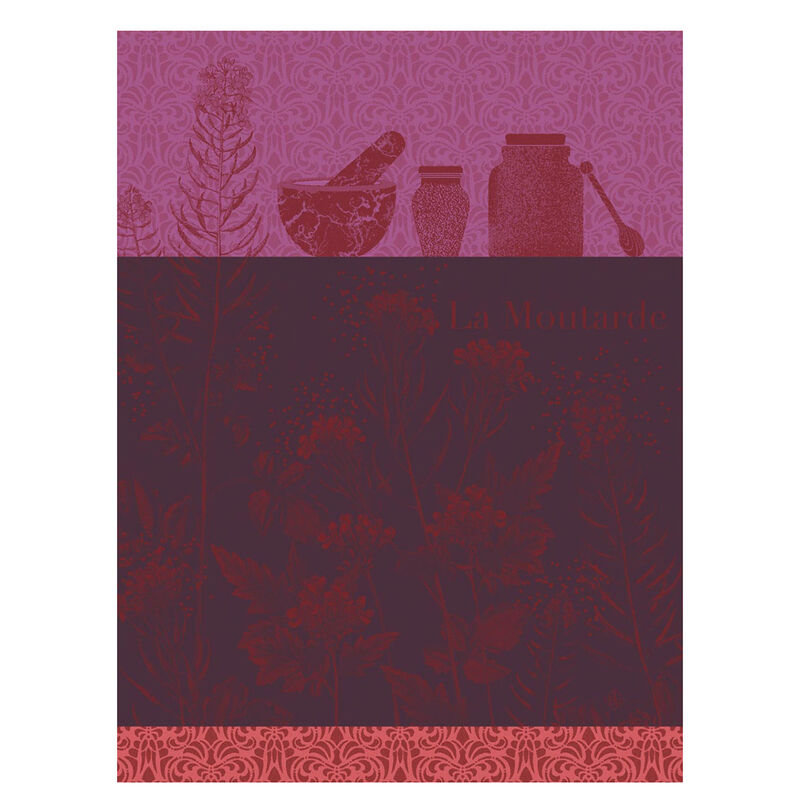 Mustard Flower Mauve Tea Towel – Le Jacquard Français
