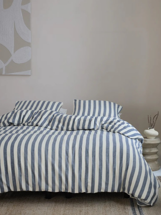 Elias - Blue striped duvet cover