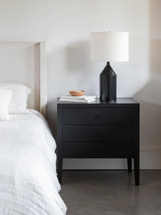 Hara 3-Drawer Side Table - Black